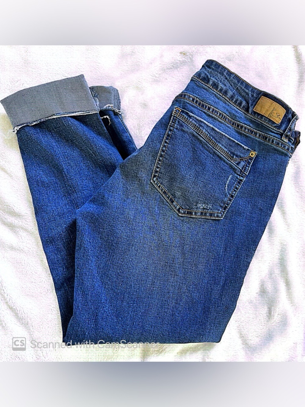 Classic High-Rise Ankle Jeans in Dark Blue - Women's Cropped Denim